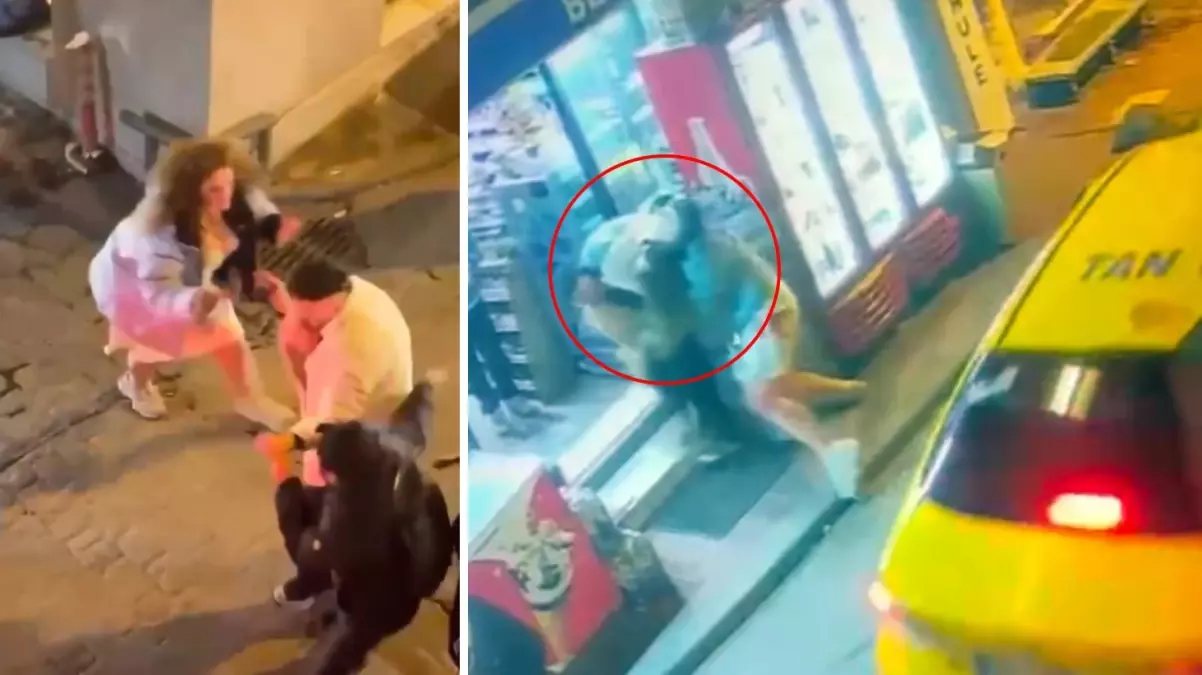 ABD’li kadın İstanbul’un göbeğinde dehşet saçtı! O anlar saniye saniye kamerada