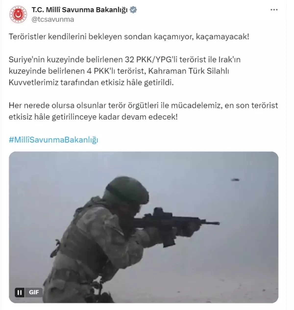Suriye ve Irak’ta 36 Terörist Etkisiz Hale Getirildi