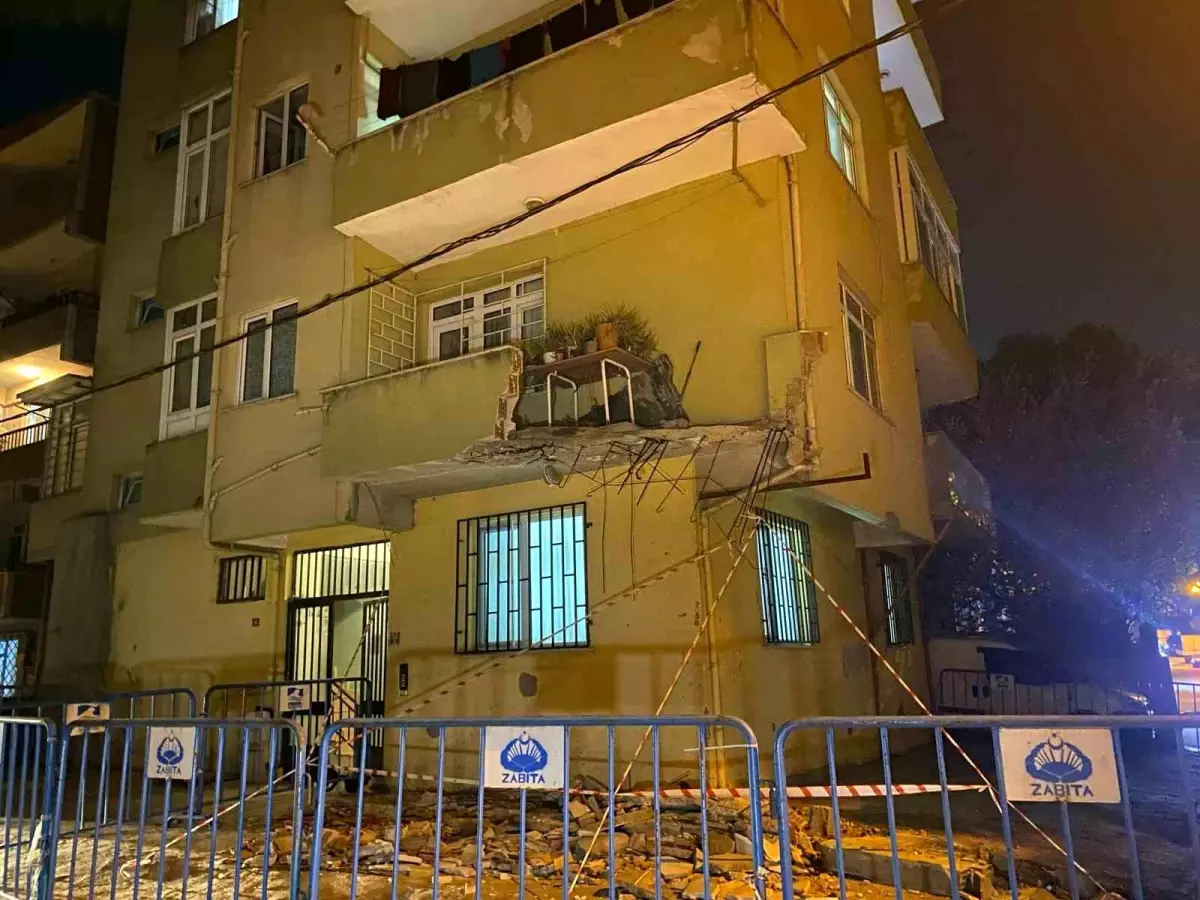 İstanbul Pendik’te Balkon Çöktü, Can Kaybı Yok
